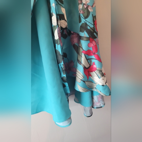 Marciano Los Angeles floral slit tie dress spaghetti strap wrap small - Picture 13 of 16